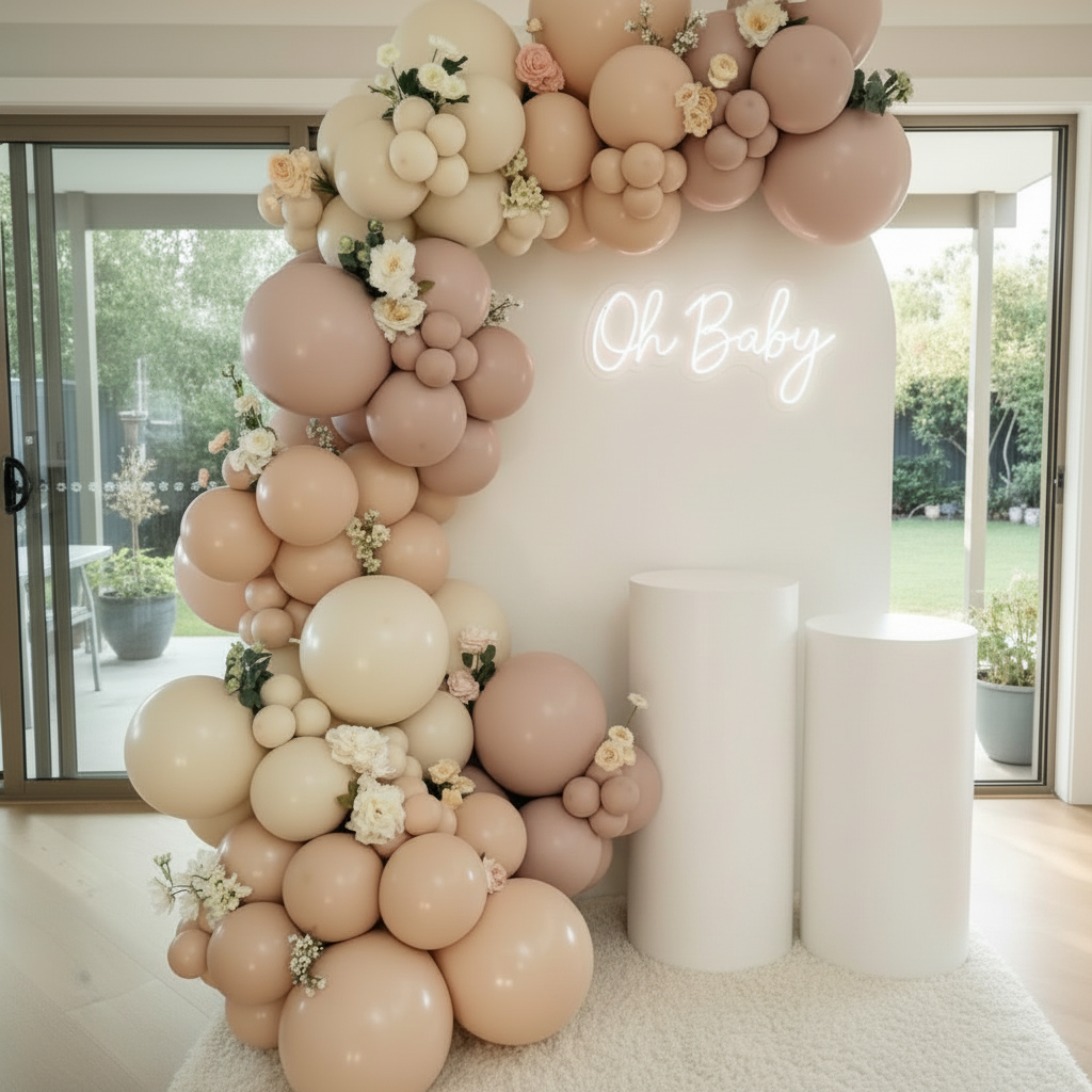 Arco de globos con flores