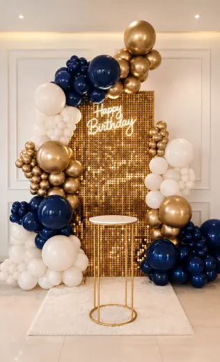 Noche Azul y Oro - decoración Cumpleaños en Bucaramanga