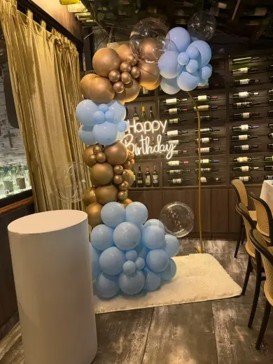 Cielo y Champaña - decoración Cumpleaños en Bucaramanga