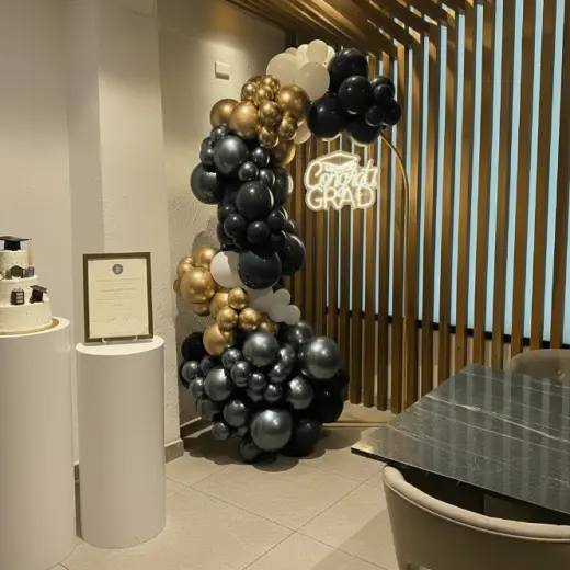 Congrats Grad Black & Gold - decoración Grado en Bucaramanga