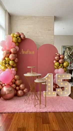 Rosé Dorado - Decoración para 15 Años en Bucaramanga