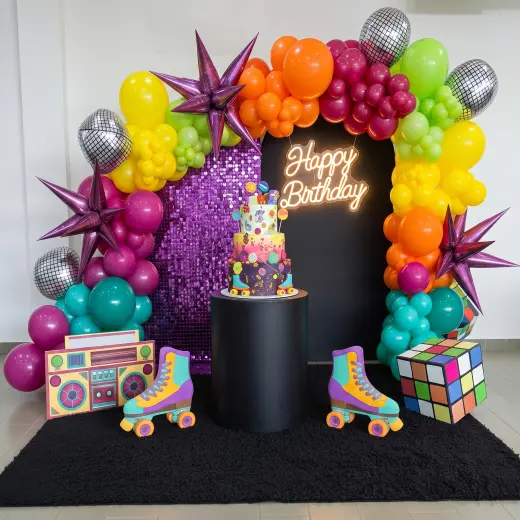 Fiesta Retro Ochentera - Decoración de Cumpleaños para Hombre en Bucaramanga