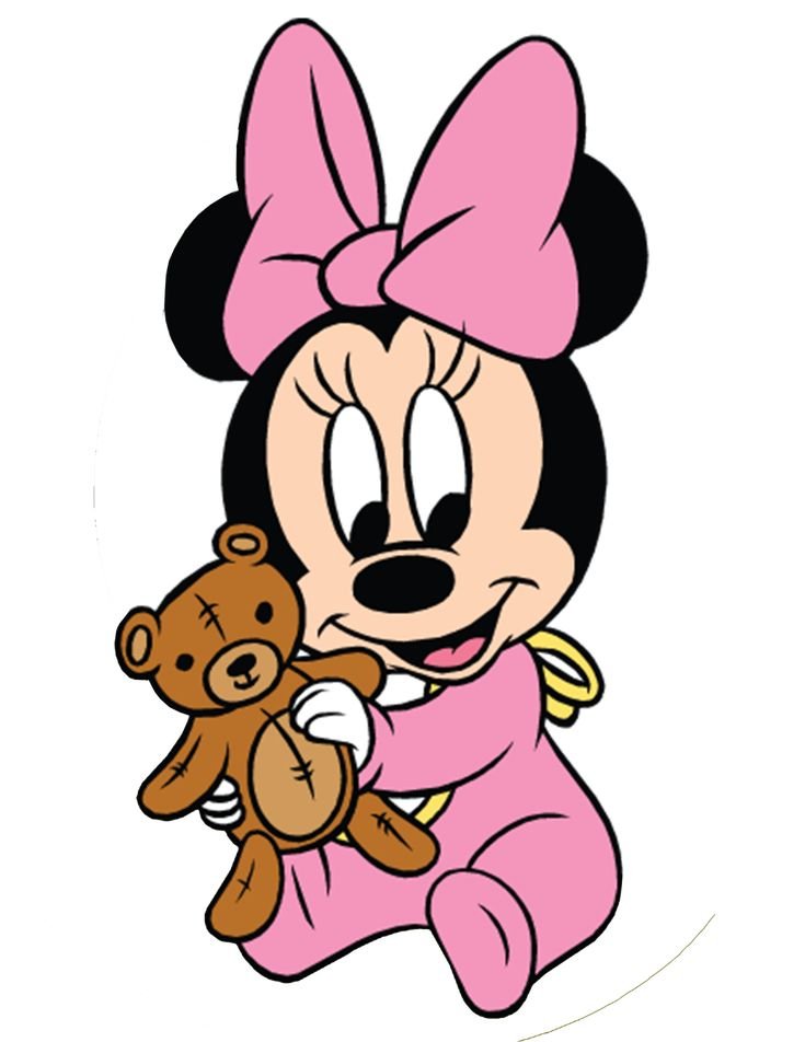 Bebé Minnie Mouse con su osito