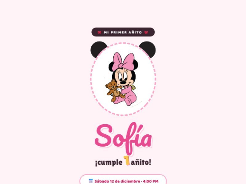 Vista previa de Minnie · Primer añito